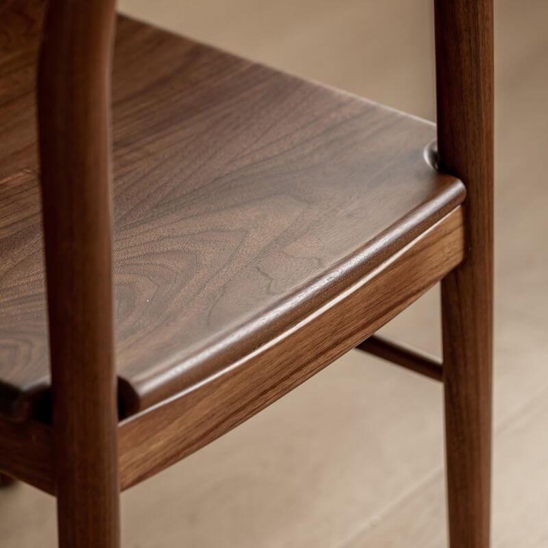 Modern Wood Side Chair with Open-Back Design and Foot Pads