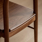 Modern Wood Side Chair with Open-Back Design and Foot Pads