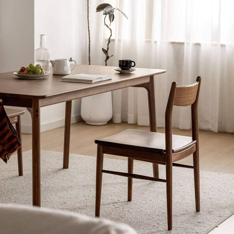 Modern Wood Side Chair with Open-Back Design and Foot Pads Main Product Image