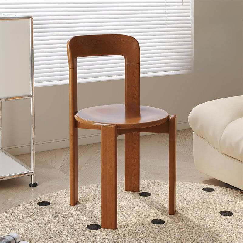 Modern Wood Side Chair with Open Slatted Back – Armless Dining or Accent Seating