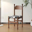 Modern Wood Side Chair with Wavy Slat Back & Upholstered Seat