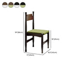 Modern Wood Side Chair with Wavy Slat Back & Upholstered Seat Dimensions