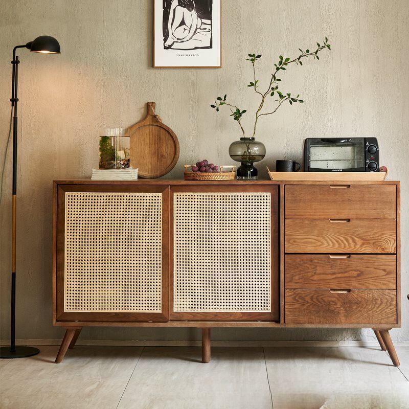 Modern Wood Sideboard/Credenza with Unique Woven Doors Main Product Image Image principale du produit