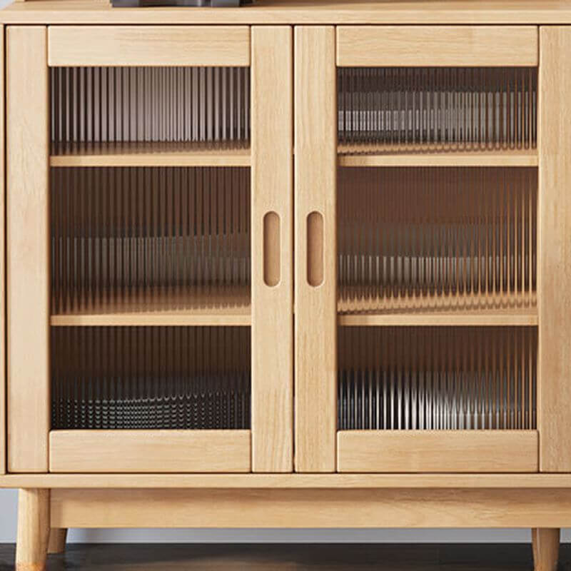Modern Wood Sideboard with Open Shelving and Integrated Storage