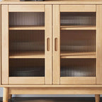 Modern Wood Sideboard with Open Shelving and Integrated Storage
