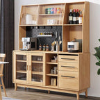 Modern Wood Sideboard with Open Shelving and Integrated Storage
