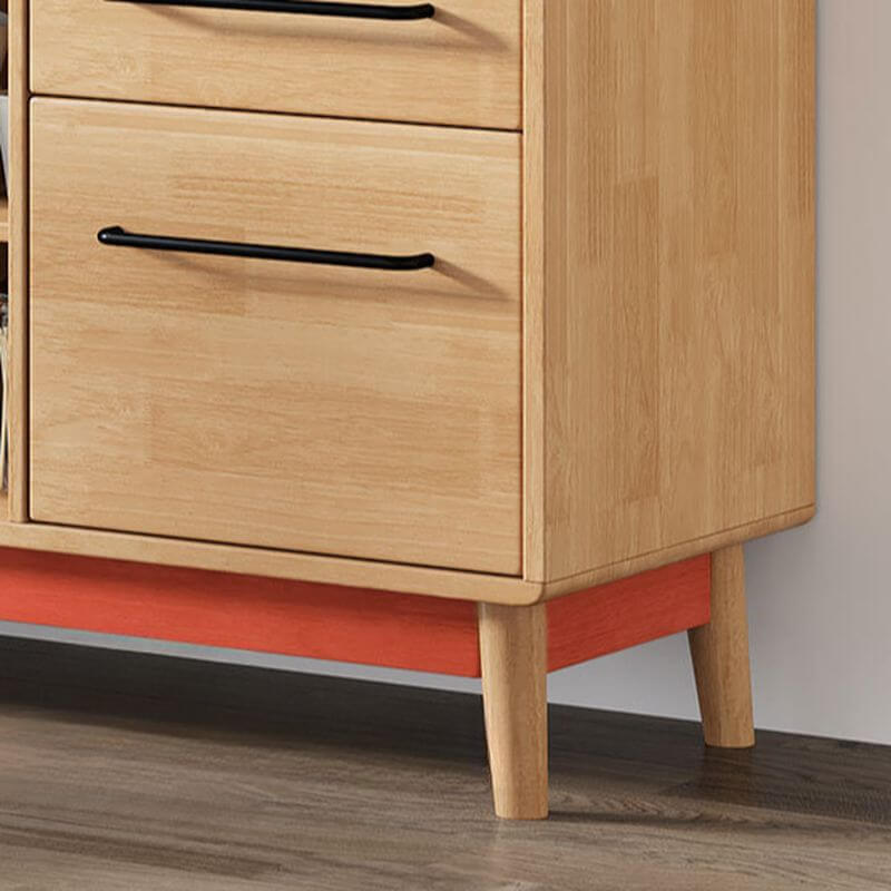 Modern Wood Sideboard with Open Shelving and Integrated Storage