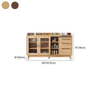 Modern Wood Sideboard with Open Shelving and Integrated Storage Dimensions