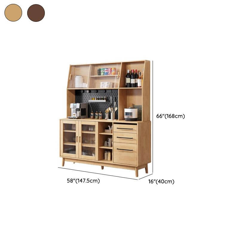 Modern Wood Sideboard with Open Shelving and Integrated Storage Dimensions