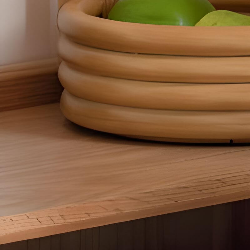 Modern Wood Sideboard with Shelves and Drawers in Walnut or Natural Finish
