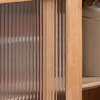 Modern Wood Sideboard with Shelves and Drawers in Walnut or Natural Finish