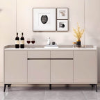 Modern Wood Sideboard with Stone Top in Gray Khaki and Walnut Finishes Main Product Image