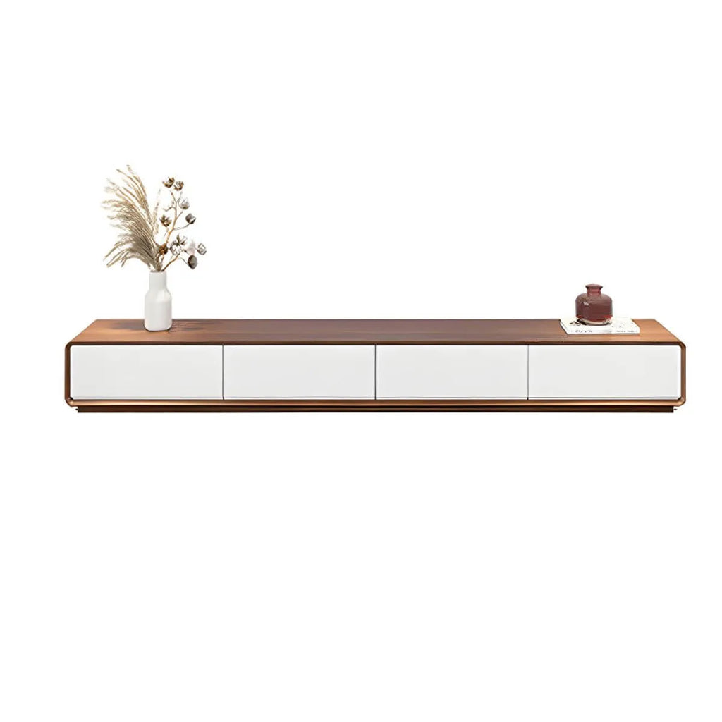 Modern Wood TV Stand with Drawers – Low Profile Media Console