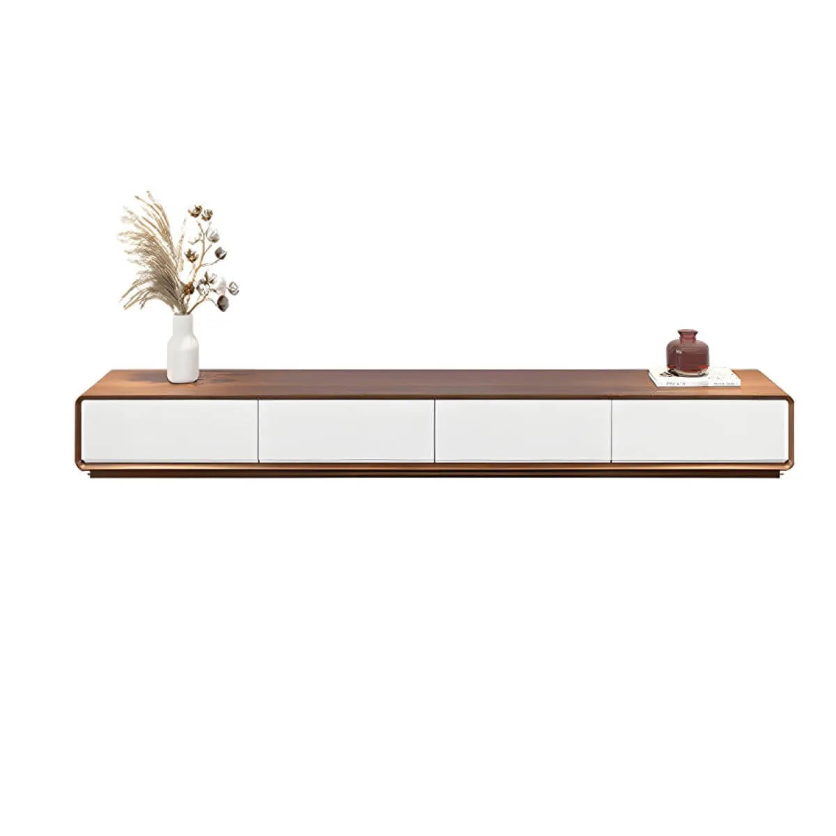 Modern Wood TV Stand with Drawers – Low Profile Media Console