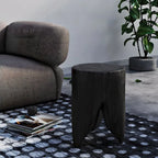 Modern Wood Utility Stools in Black & Natural – Solid Pine Accent Seating