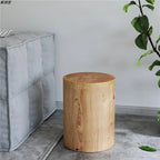 Modern Wood Utility Stools in Black & Natural – Solid Pine Accent Seating
