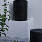 Modern Wood Utility Stools in Black & Natural – Solid Pine Accent Seating