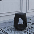 Modern Wood Utility Stools in Black & Natural – Solid Pine Accent Seating