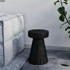 Modern Wood Utility Stools in Black & Natural – Solid Pine Accent Seating