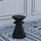 Modern Wood Utility Stools in Black & Natural – Solid Pine Accent Seating