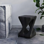 Modern Wood Utility Stools in Black & Natural – Solid Pine Accent Seating