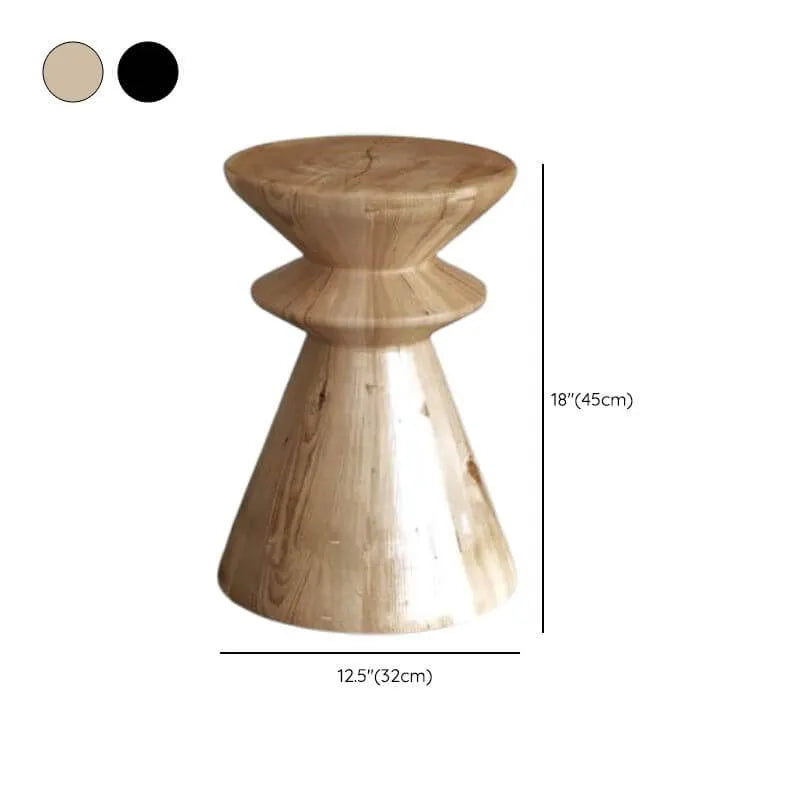 Modern Wood Utility Stools in Black & Natural – Solid Pine Accent Seating Dimensions
