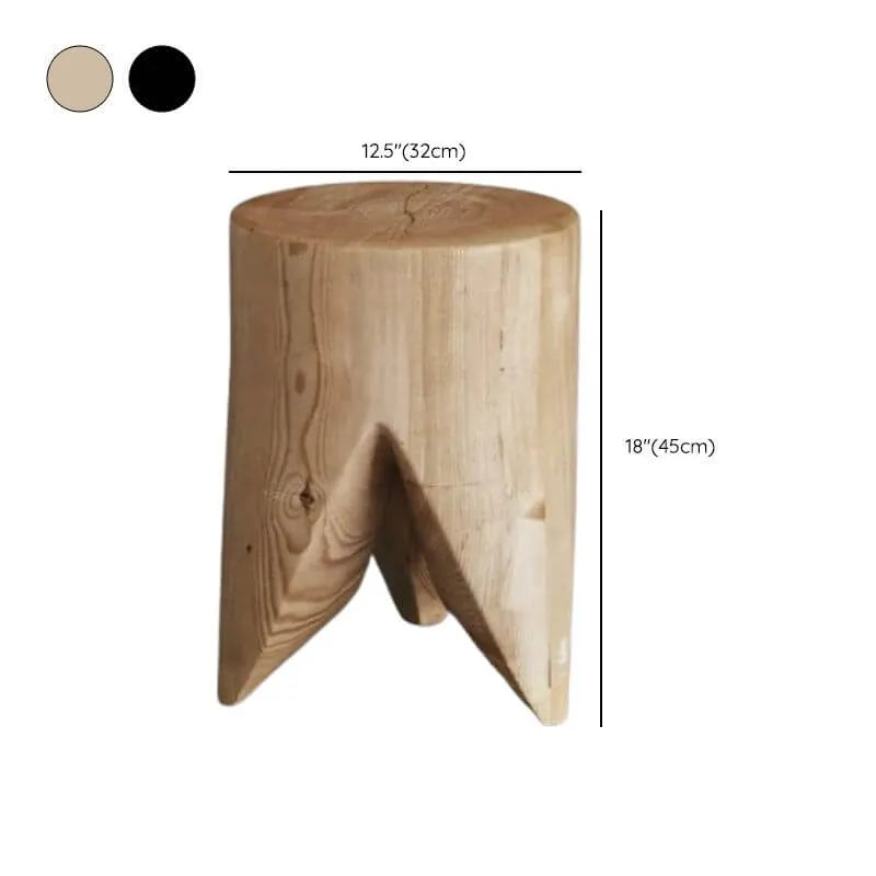 Modern Wood Utility Stools in Black & Natural – Solid Pine Accent Seating Dimensions