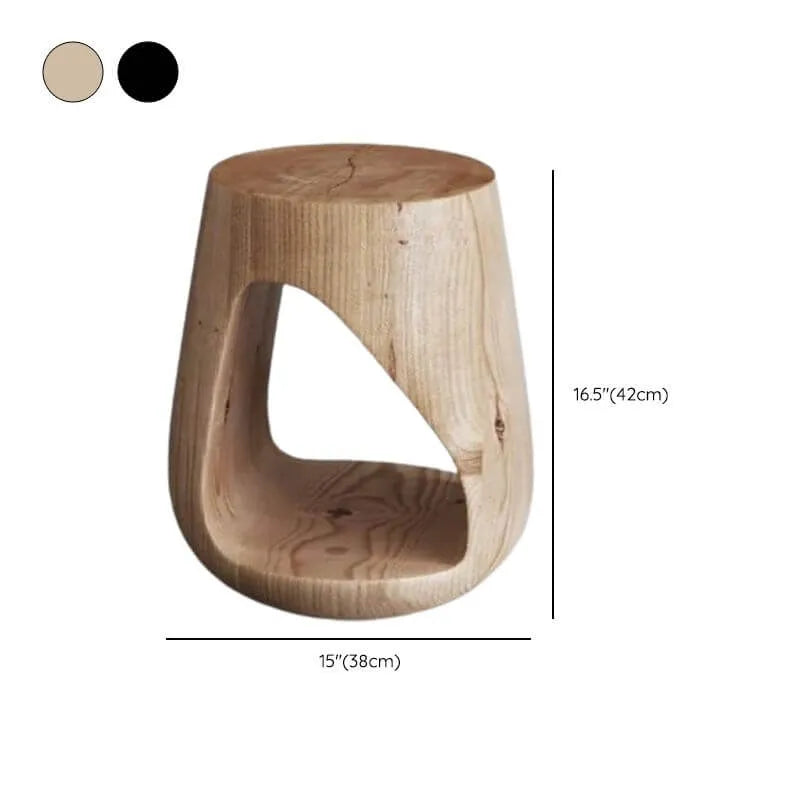 Modern Wood Utility Stools in Black & Natural – Solid Pine Accent Seating Dimensions