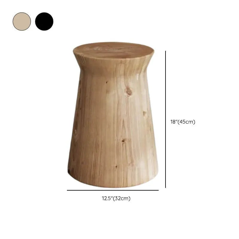 Modern Wood Utility Stools in Black & Natural – Solid Pine Accent Seating Dimensions