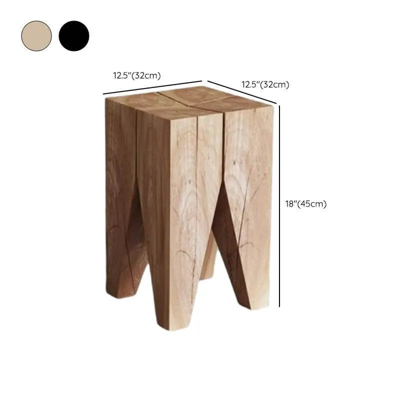 Modern Wood Utility Stools in Black & Natural – Solid Pine Accent Seating Dimensions