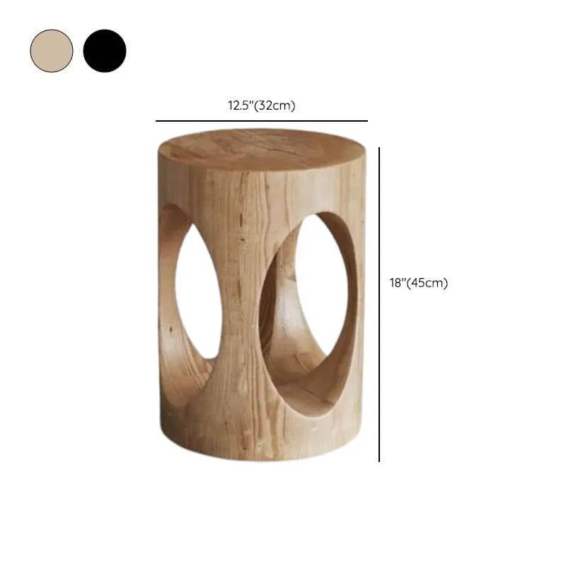 Modern Wood Utility Stools in Black & Natural – Solid Pine Accent Seating Dimensions