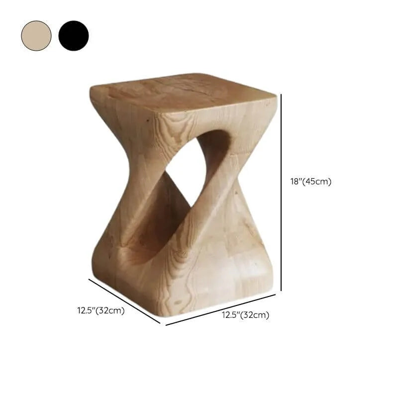Modern Wood Utility Stools in Black & Natural – Solid Pine Accent Seating Dimensions