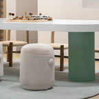 Modern Wood Writing Desk - White & Green Finish