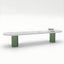 Modern Wood Writing Desk - White & Green Finish