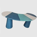 Modern Wood Writing Desk - White & Green Finish