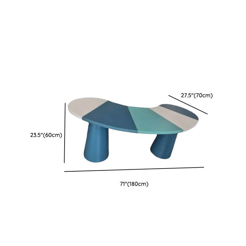 Modern Wood Writing Desk - White & Green Finish Dimensions