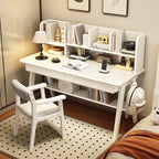 Modern Wood Writing Desk with Open Shelves and Storage - Kids Desk