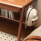 Modern Wood Writing Desk with Open Shelves and Storage - Kids Desk