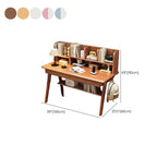 Modern Wood Writing Desk with Open Shelves and Storage - Kids Desk Dimensions