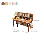 Modern Wood Writing Desk with Open Shelves and Storage - Kids Desk Dimensions