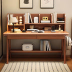 Modern Wood Writing Desk with Open Shelves and Storage - Kids Desk Main Product Image