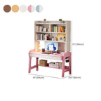 Modern Wood Writing Desk with Open Shelves and Storage Options Dimensions