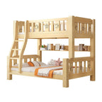 Modern Wooden Bunk Bed with Ladder and Mattress
