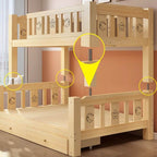 Modern Wooden Bunk Bed with Ladder and Mattress