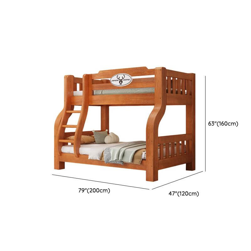 Modern Wooden Bunk Bed with Ladder, Guardrails and Drawer Dimensions