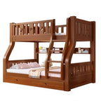 Modern Wooden Bunk Bed with Ladder, Guardrails & Two Mattresses