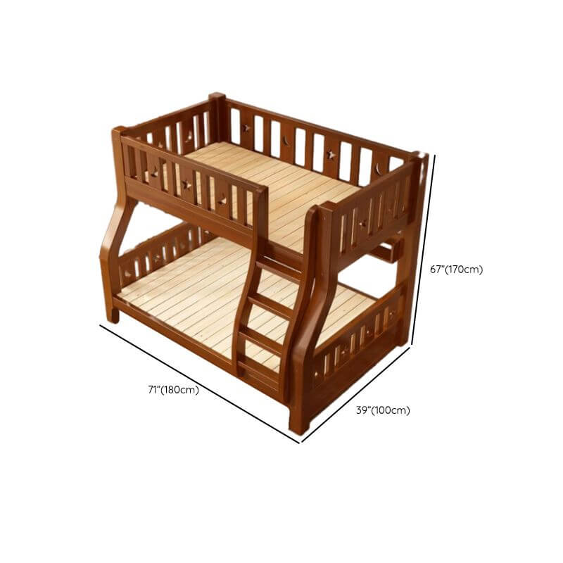 Modern Wooden Bunk Bed with Ladder, Guardrails & Two Mattresses Dimensions