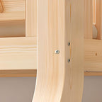 Modern Wooden Bunk Bed with Storage and Bookshelf