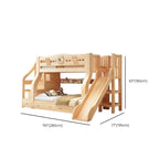 Modern Wooden Bunk Bed with Storage and Bookshelf Dimensions