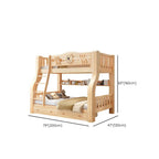 Modern Wooden Bunk Bed with Storage and Bookshelf Dimensions